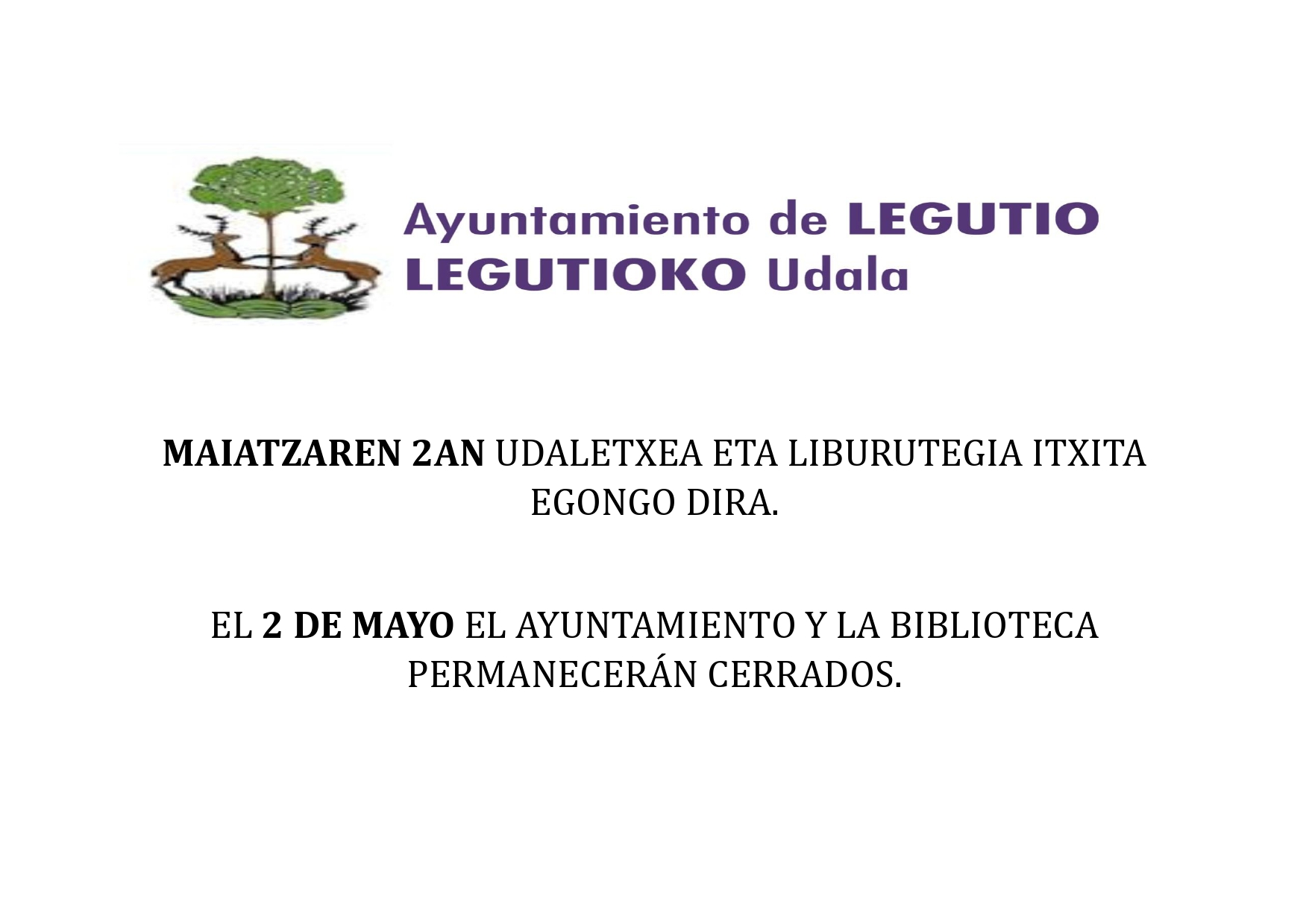 Udalaren itxiera.