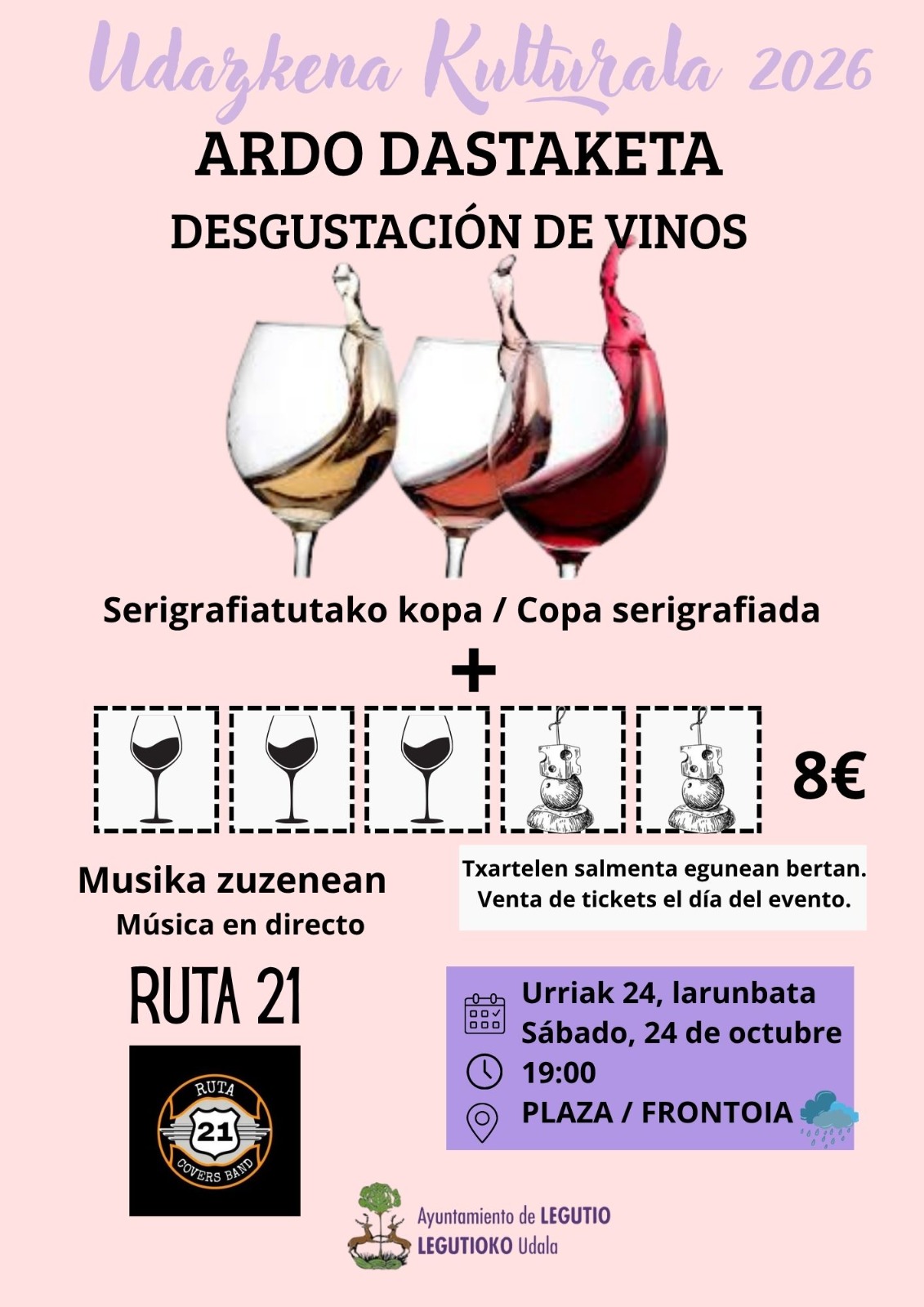 Ardo dastaketa. Degustación de vinos.