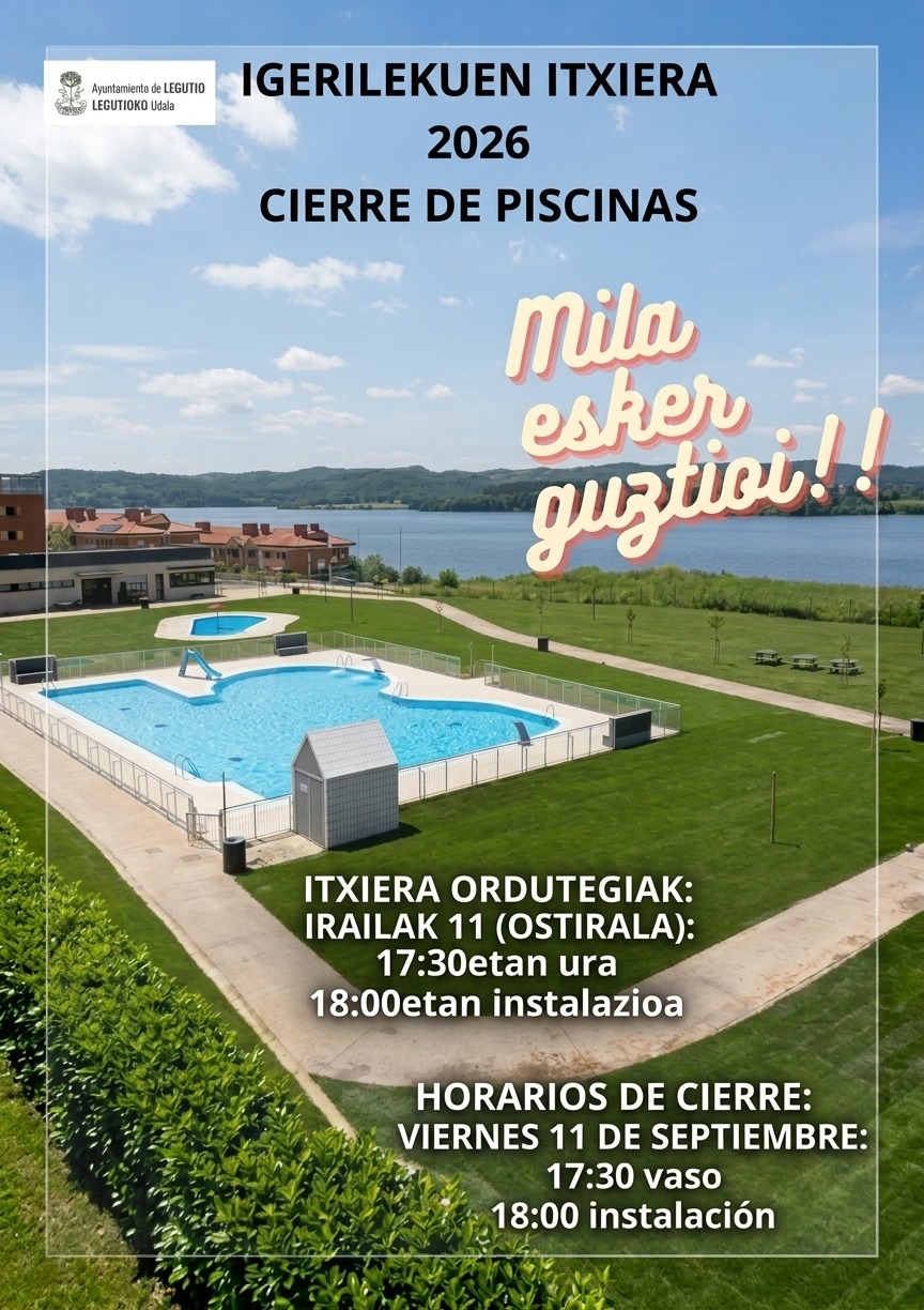 Cierre de las piscinas.