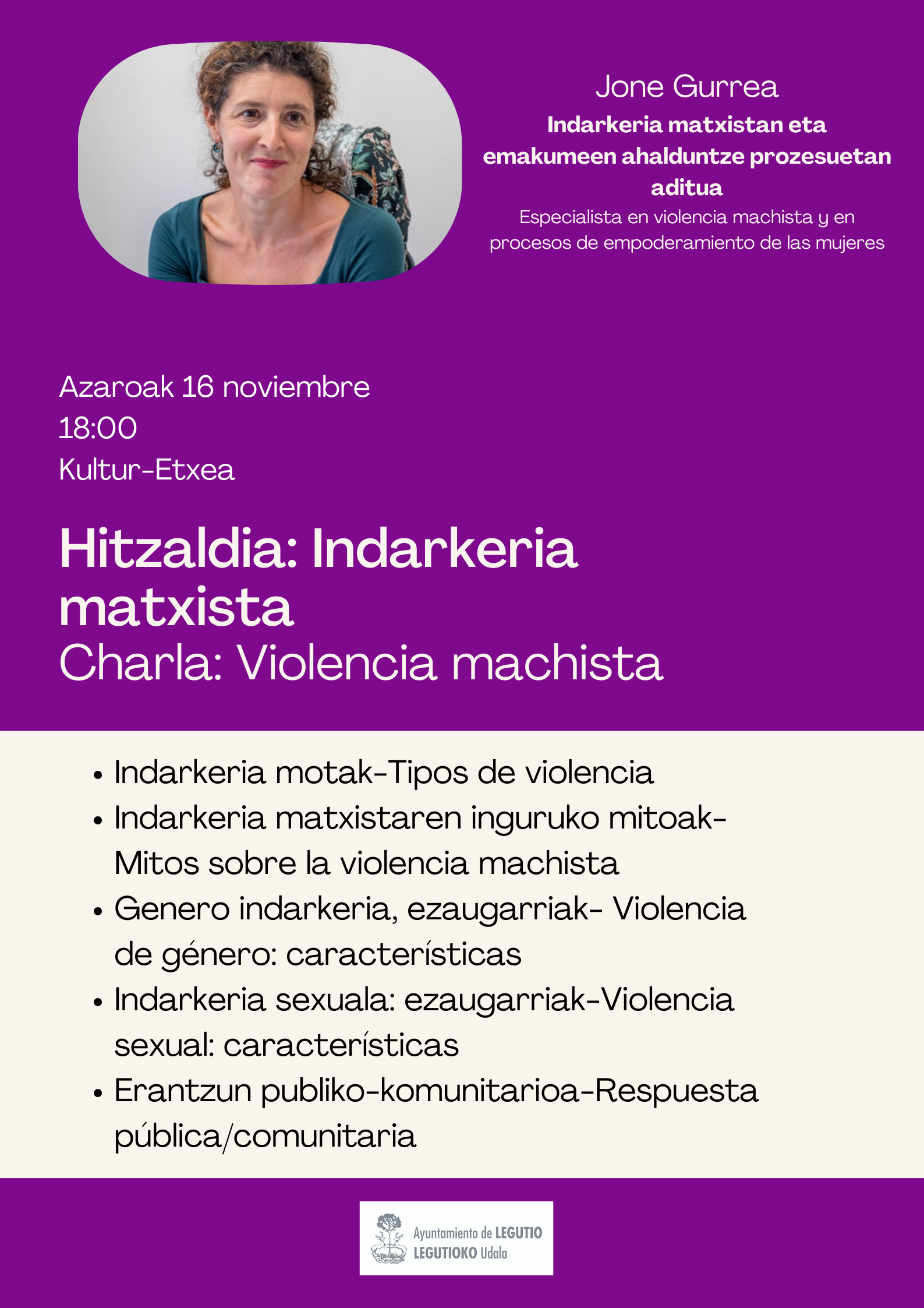 Hitzaldia "Indarkeria matxista"