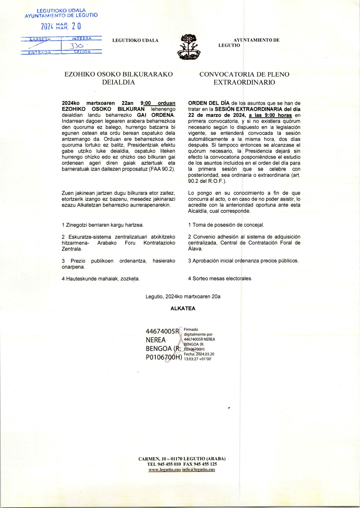 osoko bilkura deialdia