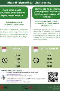 Uso del euskera con los hijos/as. Charla online.