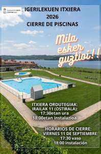 Cierre de las piscinas.